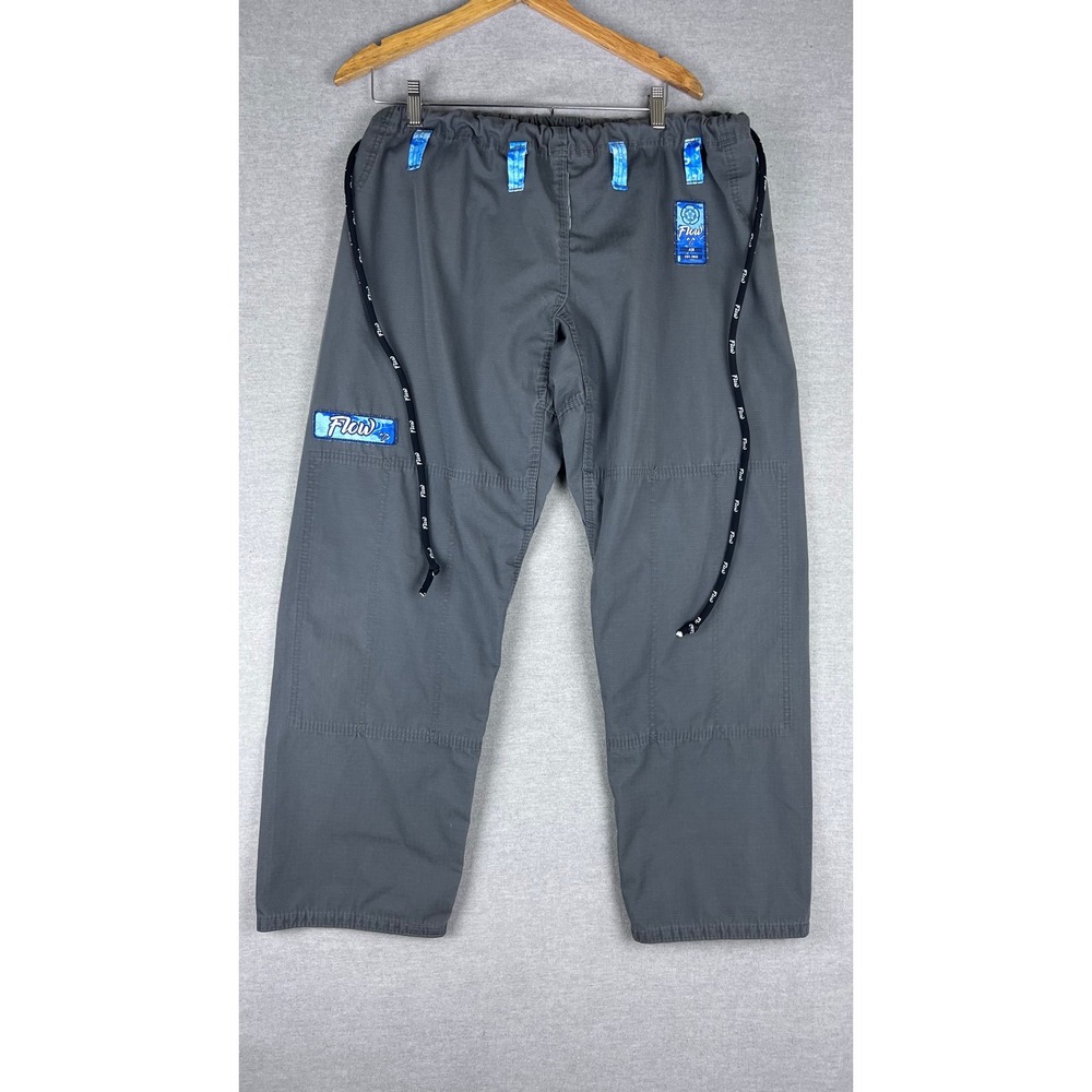 Flow Kimonos Air BJJ Gi Pants Charcoal Grey Ripstop Jiu Jitsu Grappling Mens A3H
